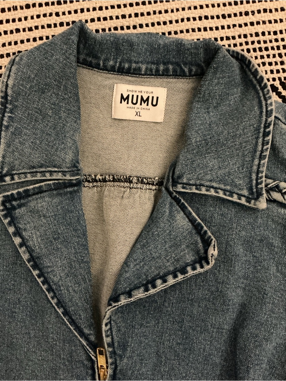 Show Me Your MuMu Vintage Wash Denim Zip-Front Dress in Blue - Picture 3 of 5